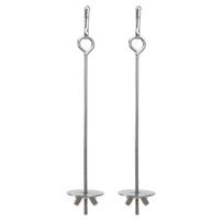 2Pcs Rust-proof Bird Cage Food Holder Parrot Fruit Skewers  For Macaw Parakeet Parrot Budgie 17.5cm-Style A gray