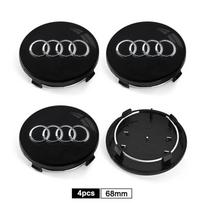 4 vnt. 60/61/68/69 mm automobilio ratlankio centrinis dangtelis, ratlankio apdaila, priedai Audi Quattro S7 S8 S3 A1 A3 A4 A5 A6 A7 A8 Q2 Q3 Q5 Q7 Q8 black