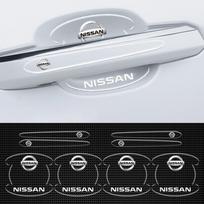 8 vnt. Automobilio durų rankenėlės lipdukas Skaidri apsauginė juostelė nuo įbrėžimų Nissan Qashqai X-trail Note Juke Sentra Patrol Leaf gray