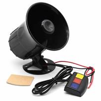 3 Tone Sound Loud Car Air Horn 12V Loud Sound Horn Car Loud Speaker Motorcycle Alarm Fire Siren Horn Speaker 115DB visible Car Horns black