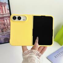 Dėklas iPhone Duo Fold dėklui Naujas Madingas PC Kietas Odai draugiškas Apsauginis Galinis Dangtelis iPhone Ultra Telefonui Korpusas Funda iPhone Ultra geltona