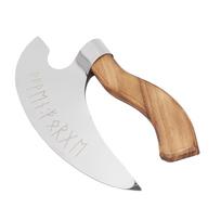 Vikingų Picos Kirvis Rankų Darbo Nerūdijančio Plieno Viduramžiškas Picos Pjaustytuvas su Pušies Medžio Rankena Namams Restoranui Barui white