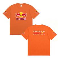 Oracle Red Bull Racing F1 marškinėliai Unisex trumpomis rankovėmis Formula 1 lenktynių gerbėjams Laisvalaikio viršutiniai drabužiai 4XL orange