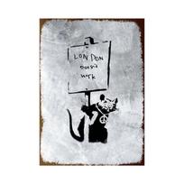 Banksy Grafiti Menas Metalo Skardos Ženklas Plakatas Gatvės Sienos Tapyba Meilė Mažas Berniukas Plakatas Svetainės Koridoriaus Baro Namų Dekoras 20x30cm（7.8x11.8inch） gray