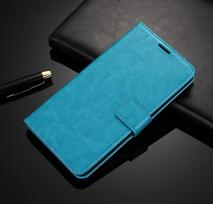 Piniginės odinis dėklas, skirtas Samsung Galaxy S3 S4 S5 S6 S7 edge S8 S9 S10 A6 A7 A8 Plus J3 J4 J5 J6 J7 J8 Grand Prime G530 G531 mėlyna