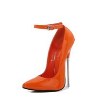 Moteriški didelio dydžio šokių batai ant stulpo Sexy Performance Foot Fetish Batai Stiletto Aukštakulniai Stiletto 16 cm Kulnas WZ 46 oranžinė