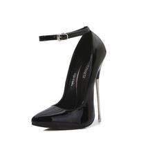 Moteriški didelio dydžio šokių batai ant stulpo Sexy Performance Foot Fetish Batai Stiletto Aukštakulniai Stiletto 16 cm Kulnas WZ 46 juoda