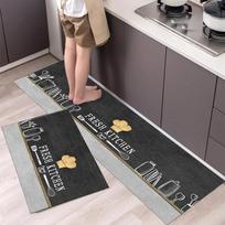 Neslystantys virtuvės kilimai svetainei Ilgas plotinis kilimas Virtuvės grindų kilimėlis Kilimai Įėjimo durų kilimėlis Hom 40cmx60cm 1pc gray