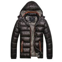 Žieminis Parkas Vyriškas Medvilninis Striukė 2021 Naujas Viršutinis Drabužis Vyriškas Šiltas Su Gobtuvu Išorinis Drabužis Nuimamas Gobtuvas Storinantis Medvilne Užpildyta Striukė Vyriškos S oranžinė