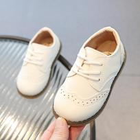 Britų vaikiški odiniai batai rudeniui, nauji retro stiliaus vaikiški minkšto padu mokykliniai batai mergaitėms, berniukams, laisvalaikio batai, universalūs mergaičių batai 25 insole15.5cm balta
