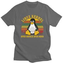 Funny Retro Linux T Shirt Men Short Sleeves Cotton Penguin Programmer T-shirt Programming Tshirt Coding Coder Tee Clothes Gift 4XL brown