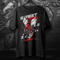 Klasikinio motociklo Street Triple 765 R/RS Wasp įkvėpimo marškinėliai 100% medvilnė apvalia kaklo iškirpte vasariniai trumparankoviai kasdieniai vyriški marškinėliai XL black
