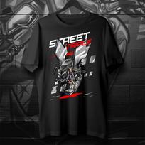 Klasikinio motociklo Street Triple 765 R/RS Wasp įkvėpimo marškinėliai 100% medvilnė apvalia kaklo iškirpte vasariniai trumparankoviai kasdieniai vyriški marškinėliai S black