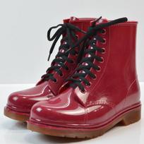 Madingi Nauji Lietaus Batai Šilti Madingi Platforminiai Įslystami Neperšlampami Motociklininko Ankle Boots Plokšti Su Moteriškais Batai 763 7 raudona
