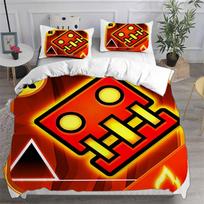 3D Geometry Dash Patalynės komplektai Antklodė Užvalkalas Lovos užtiesalas Antklodės užvalkalas Pagalvės užvalkalas 2-3 dalių komplektai Miegamojo dekoracija Namų tekstilė cot size70x133cm2pc white