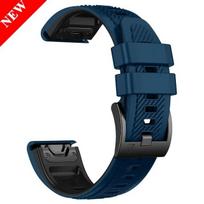 Quickfit 22 26mm laikrodžio dirželiai, skirti Garmin MARQ Athlete Adventurer Golfer Captain Aviator Epix Gen 2 Silikoniniai Fenix 7x 7 Apyrankė QuickFit 26mm blue