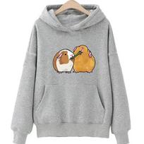 Jūrų kiaulytės spausdinimo gobtuvas Mielas/kawaii gyvūnų drabužis Ruduo Moterys/vyrai Vilnos megztinis Šiek tiek tamprus Puloveris Ilgomis rankovėmis Viršutinės dalys 2XL gray