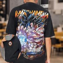 Dragon Ball Men's and Women's T-Shirts Goku Kamehameha Japanese Anime Second-hand Cotton Harajuku Short Sleeves 4XL gray