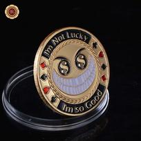 Texas Hold'em Metalo Preso Atminimo Moneta One Size brown