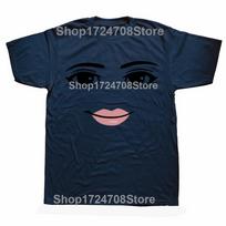 Naujiena Robotas Robloxs Moters Veidas Žaidimas Memas Marškinėliai Unisex Apvalus Kaklas Trumpomis Rankovėmis Drabužiai Vasaros Viršus Marškinėliai 4XL black