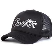 Unisex CRTZ Pentagramos Siuvinėjimo Tinklinės Kepurės Vasaros Lauko Reguliuojamos Laisvalaikio Kepurės Apsaugos Nuo Saulės Kepurė black