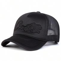 Unisex CRTZ Pentagramos Siuvinėjimo Tinklinės Kepurės Vasaros Lauko Reguliuojamos Laisvalaikio Kepurės Apsaugos Nuo Saulės Kepurė black