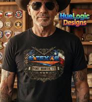 M-Tex Oil Landman Shirt | Texas Patch Cafe Tee | Billy Bob Thornton TV Show Unisex T-Shirt L brown