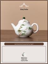 Hand-Painted Chinese Porcelain Teapot Set: White Pear Design, Single Pot with Cup in Gift Box. 140ml white