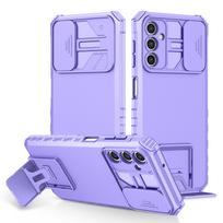 „Armor“ dėklas, skirtas „Samsung Galaxy A15 5G A25 A35 A55 A05 A05S A14 A24 A34 A54“ dangteliui, slankiojančiam apsauginiam lęšiui, atramėlei, „Cocket Fundas“ For Samsung A73 5G violetinė