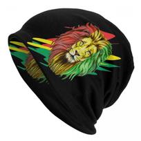 Custom Jamaica Rasta Lion Skullies Beanies Caps Unisex Winter Warm Knit Hat Reggae Jamaican Flag Bonnet Hats Outdoor Ski Cap Beanies Cap brown