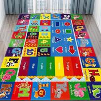 Abėcėlė ABC Gyvūnai Didelis Kilimas Namų Svetainei Miegamajam Sofai Prie Durų Dekoras Vaikų Žaidimų Vietai Kilimas Neslystantis Grindų Kilimėlis 50x80cm blue