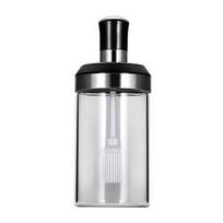 Spice Jar with Spoon 250ml Glass Condiment Bottle Kitchen Seasoning Jar for Salt Sugar Leak-Proof Condiment Container with Lid C