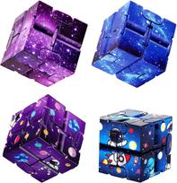 Infinite Flip Magic Cube Starry Sky Puzzle Toy Four Corner Maze Toy for and Adults, Stress Relieving and Relaxing Children blue