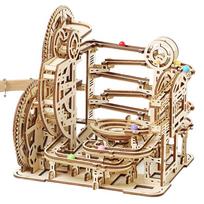3D Wooden Puzzle Marble Run Set DIY Assemble Building Model Kits STEAM Educational Toys For Kids Adult Gifts 3 Types beige
