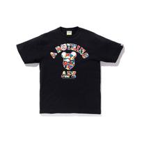 BAPE A Bathing Ape x Medicom Toy Camo College Tee 'Black' Unisex 1F73-110-907 XL gray