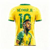 Neymar Brazilijos komandos futbolo marškinėliai Rungtynių ir treniruočių komplektas Vasaros sportas Vyriški marškinėliai Vaikų drabužiai Marškinėlis 6XL yellow