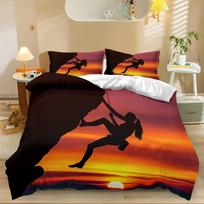 Rock Climbing Single Duvet Cover Set Teen Adult Bedding Sets 3D Print 2 Pieces Soft Microfiber Quilt Cover And Pillowcases 75*50 70x140cm 2pcs&Duvet Cover brown