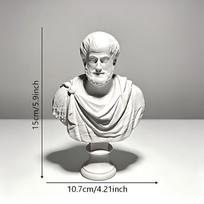 Klasikinio graikų filosofo biustas 3D spausdintas ornamentas Vintažinė Aristotelio skulptūra Elegantiška akademinė ir bibliotekinė dekoratyvinė figūrėlė Dovana white