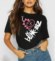 Blink-182 I Love 182 Shirt 2026 UK Tour T-Shirt Pop Punk Concert Y2K Style S black