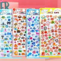 Kawaii Cartoon Food 3D Stickers Sushi Bread Crystal Sticker Cute Stationery Phone Case Decoration Sticker Gifts