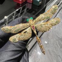 XILIANGFEIZI Original Design, Gold-plated, Fashion Luxury Dragonfly Brooch, High-quality Insect Brooch,antique Jewelry Gold Plated brown