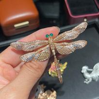 XILIANGFEIZI Original Design, Gold-plated, Fashion Luxury Dragonfly Brooch, High-quality Insect Brooch,antique Jewelry Gold Plated beige