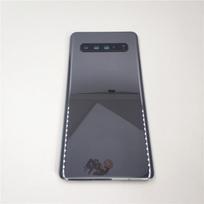 Skirta Samsung Galaxy S10 5G G977 G977F 5G versijai Baterijos dangtelis Galinis stiklas Galinis su kameros objektyvu juoda