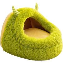 Autumn and Winter Kennel Medium Large Dog Monster Shape Large Kennel Warm Thickened Dog Mat Cat Mattress Pet Cat Nest (as the picture,S) brown