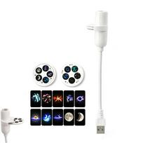 Žvaigždžių projektorius Naktinis šviestuvas USB jungtimi 360° besisukantis Projektorius Naktinis šviestuvas 5/10/15 raštų Mėnulis Žvaigždė Atmosferos Naktinė lempa Miegamojo Automobilio Dekorui