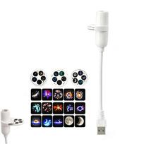 Žvaigždžių projektorius Naktinis šviestuvas USB jungtimi 360° besisukantis Projektorius Naktinis šviestuvas 5/10/15 raštų Mėnulis Žvaigždė Atmosferos Naktinė lempa Miegamojo Automobilio Dekorui