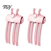 Safe Heated Hair Root Clip 2Pcs Volume Clip, Electric Volumizer Crimper, 3 Minute Lifting Travel Size Styler Comb for Flat Hair, Dual Temperature pink
