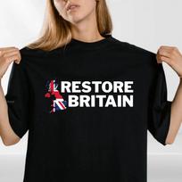Restore Britain T Shirt Rupert Lowe Politics Patriot British Anti Labour Top Tee L white