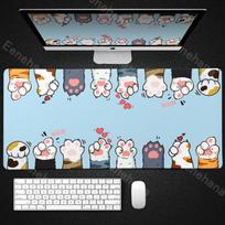 Pink Cat Paw Mouse Pad PC Gamer Mousepad Kawaii Desk Mat Speed Gaming E-Sports Mouse Mat Cute Cat Large Rubber Keyboard Desk pad 30cmx60cm gray