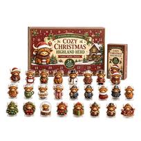 Cow Advent Calendar 2026 Christmas Countdown 2D Acrylic Holiday Decoration Gift One Size beige